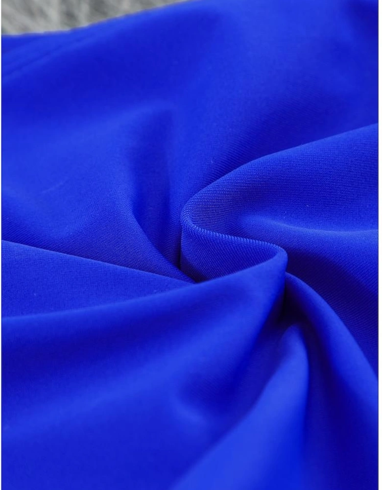 Sky Blue Twisted Bust Striped Bikini Set