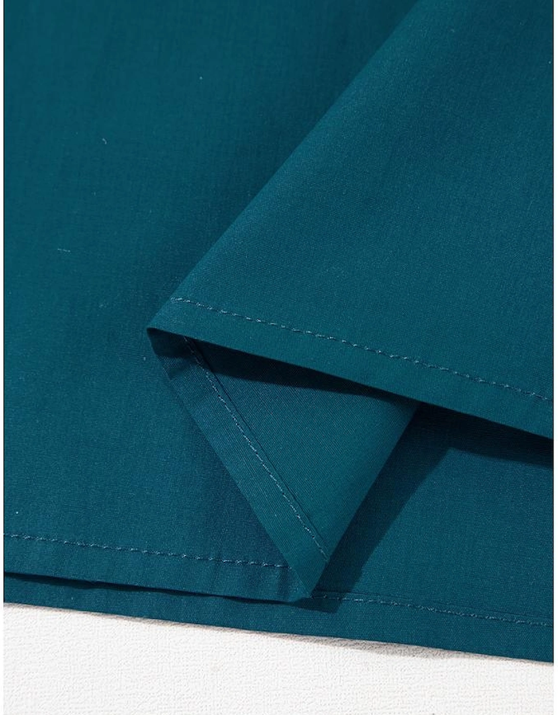 Blue Sapphire Colorblock Split V Neck Puff Sleeve Mini Dress