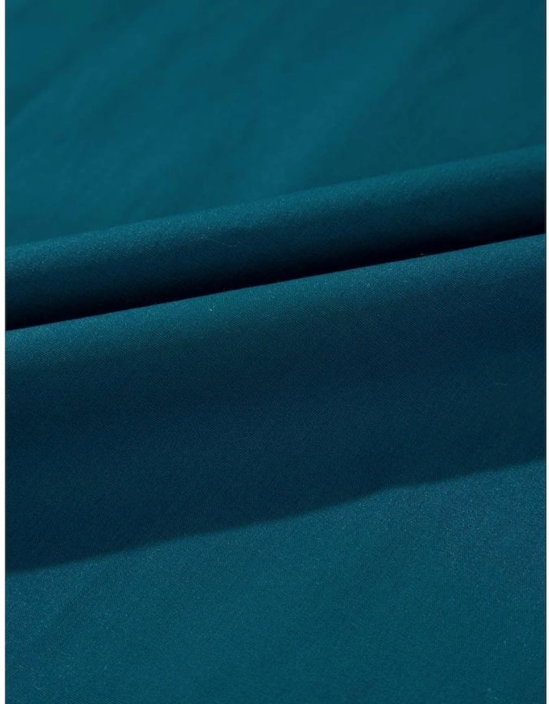 Blue Sapphire Colorblock Split V Neck Puff Sleeve Mini Dress