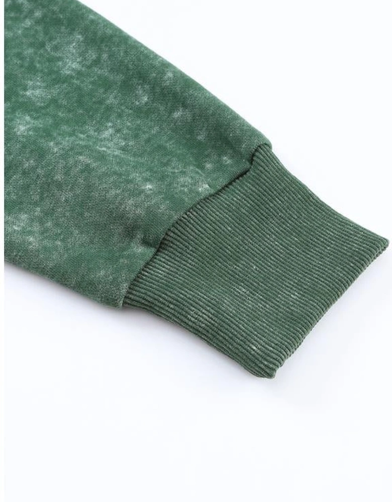 Green Vintage Washed Flap Pocket Button Shacket