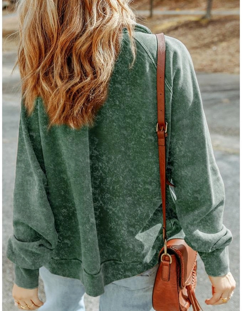 Green Vintage Washed Flap Pocket Button Shacket