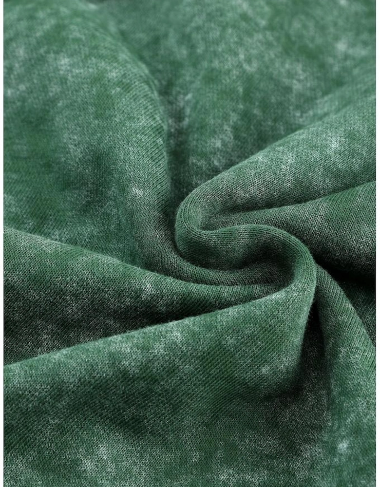 Green Vintage Washed Flap Pocket Button Shacket