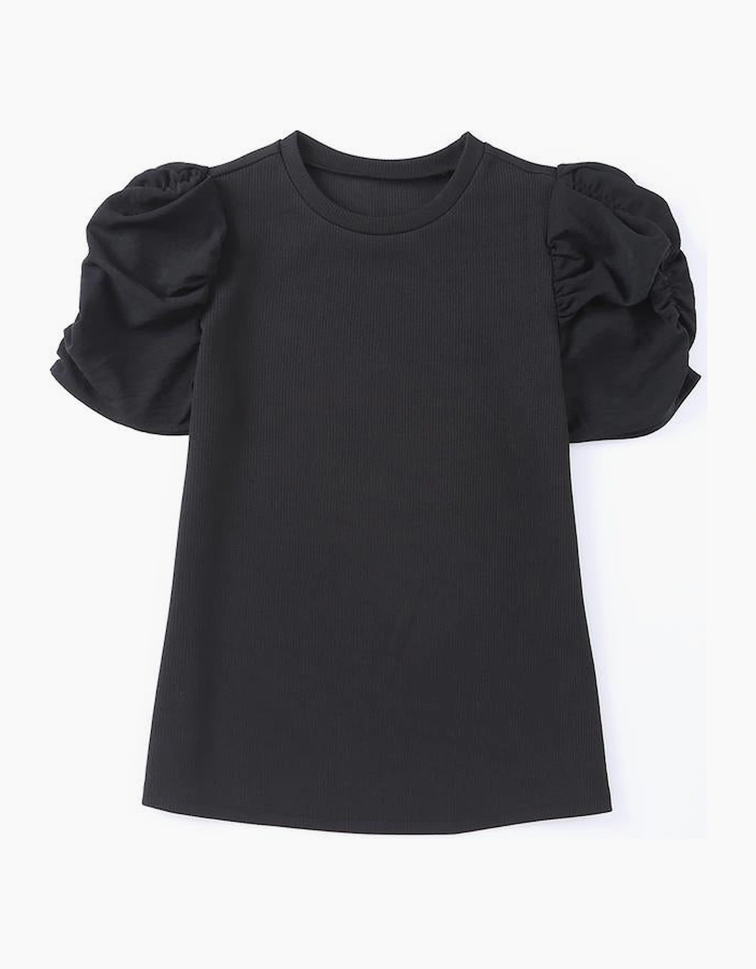 Azura Exchange Ribbed Puff Short Sleeve Top