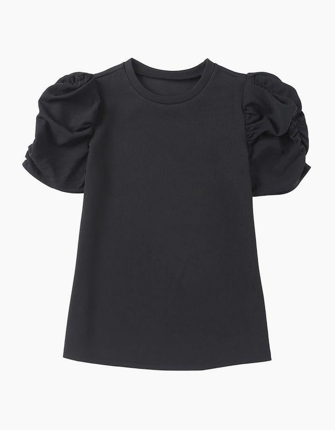 Azura Exchange Ribbed Puff Short Sleeve Top