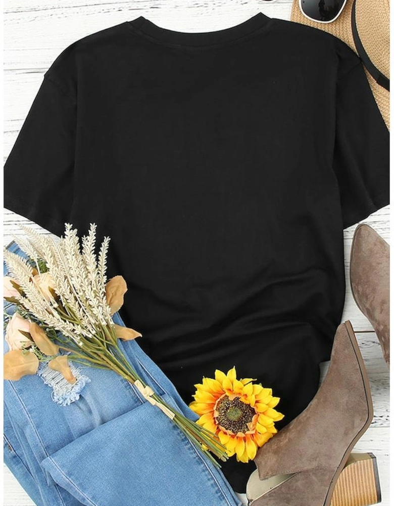 Black WHISKEY Makes Me Frisky Print Graphic Tee