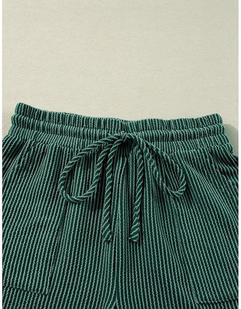 Evergreen Corded MERRY Graphic Long Sleeve Top and Shorts Set