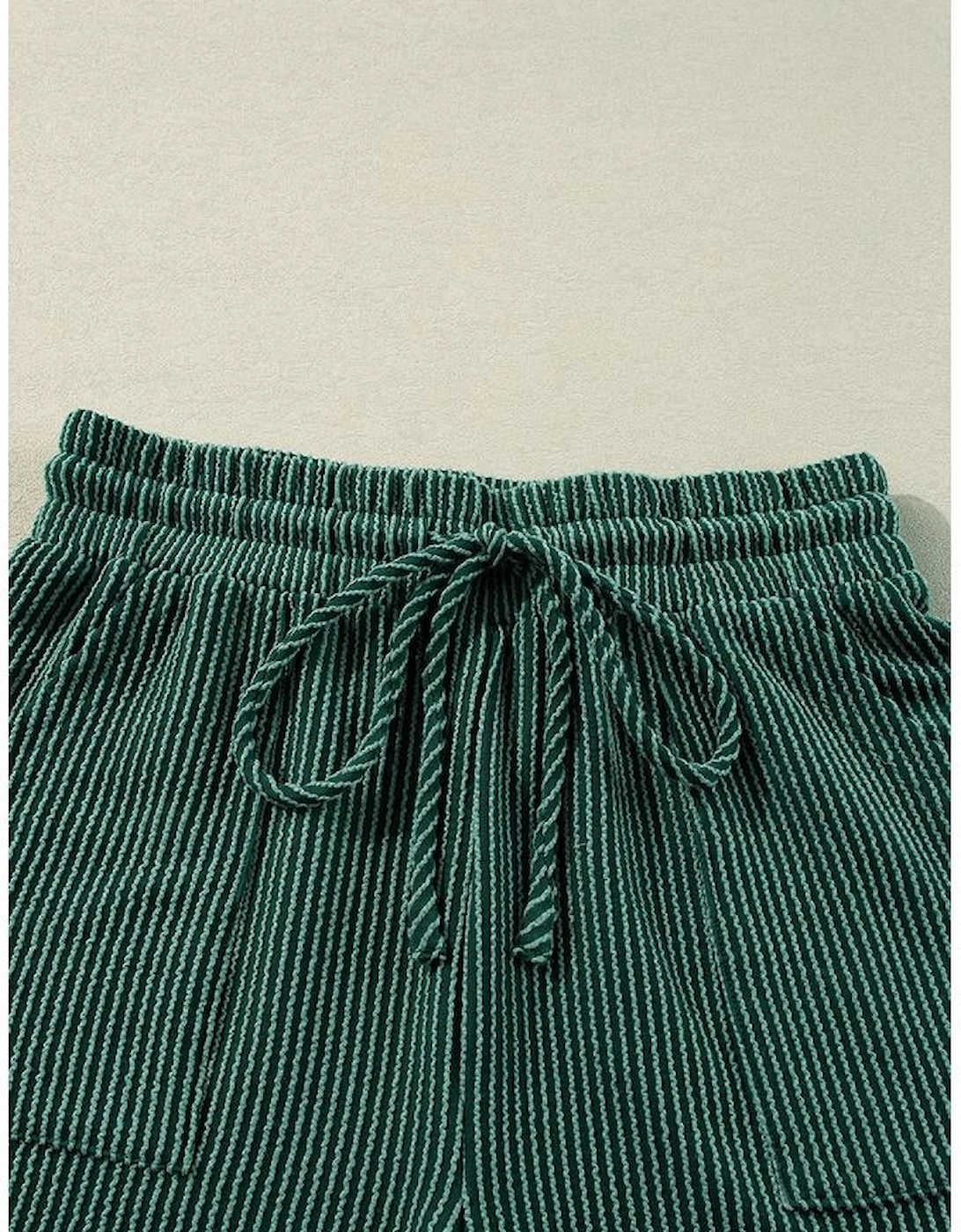 Evergreen Corded MERRY Graphic Long Sleeve Top and Shorts Set