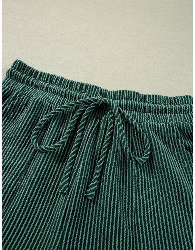 Evergreen Corded MERRY Graphic Long Sleeve Top and Shorts Set