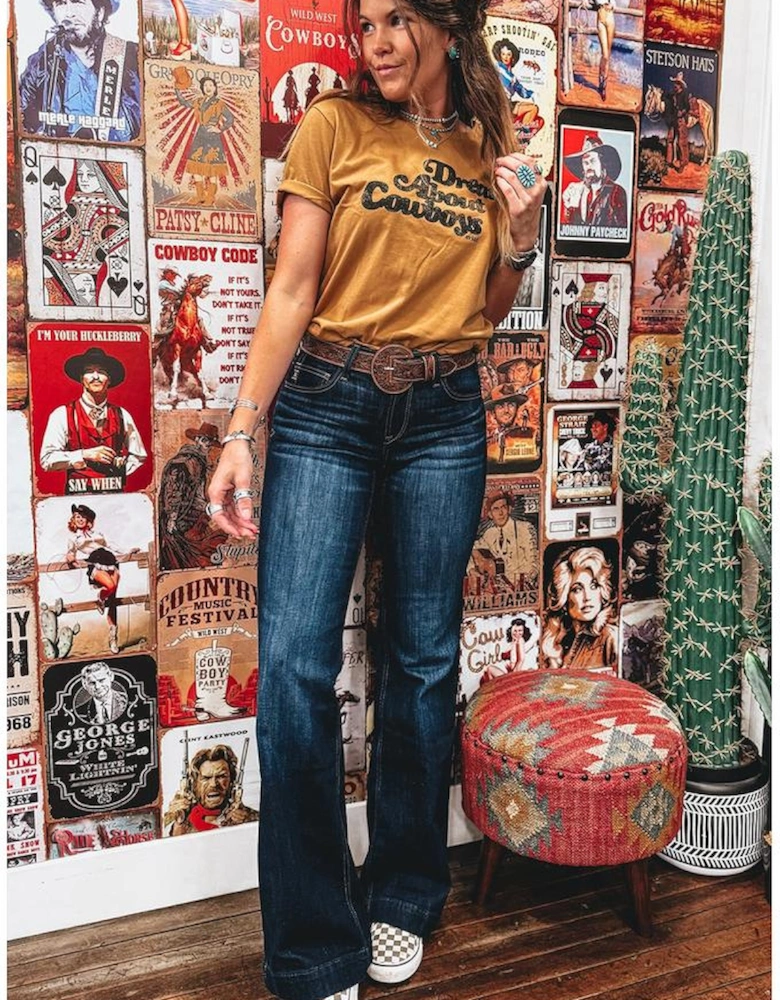 Sail Blue Western Stitch Patched Pocket Bootcut Jeans