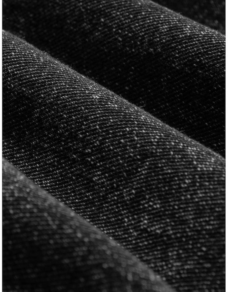 Black Distressed Bib Pocket Wide Leg Denim Overall