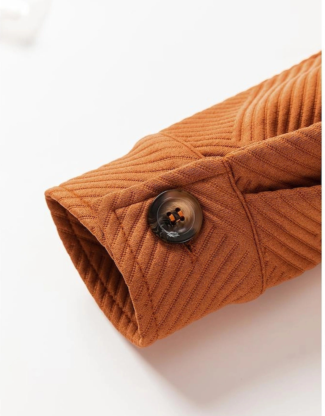 Gold Flame Textured Collared Drop Shoulder Buttoned Front Duster Coat