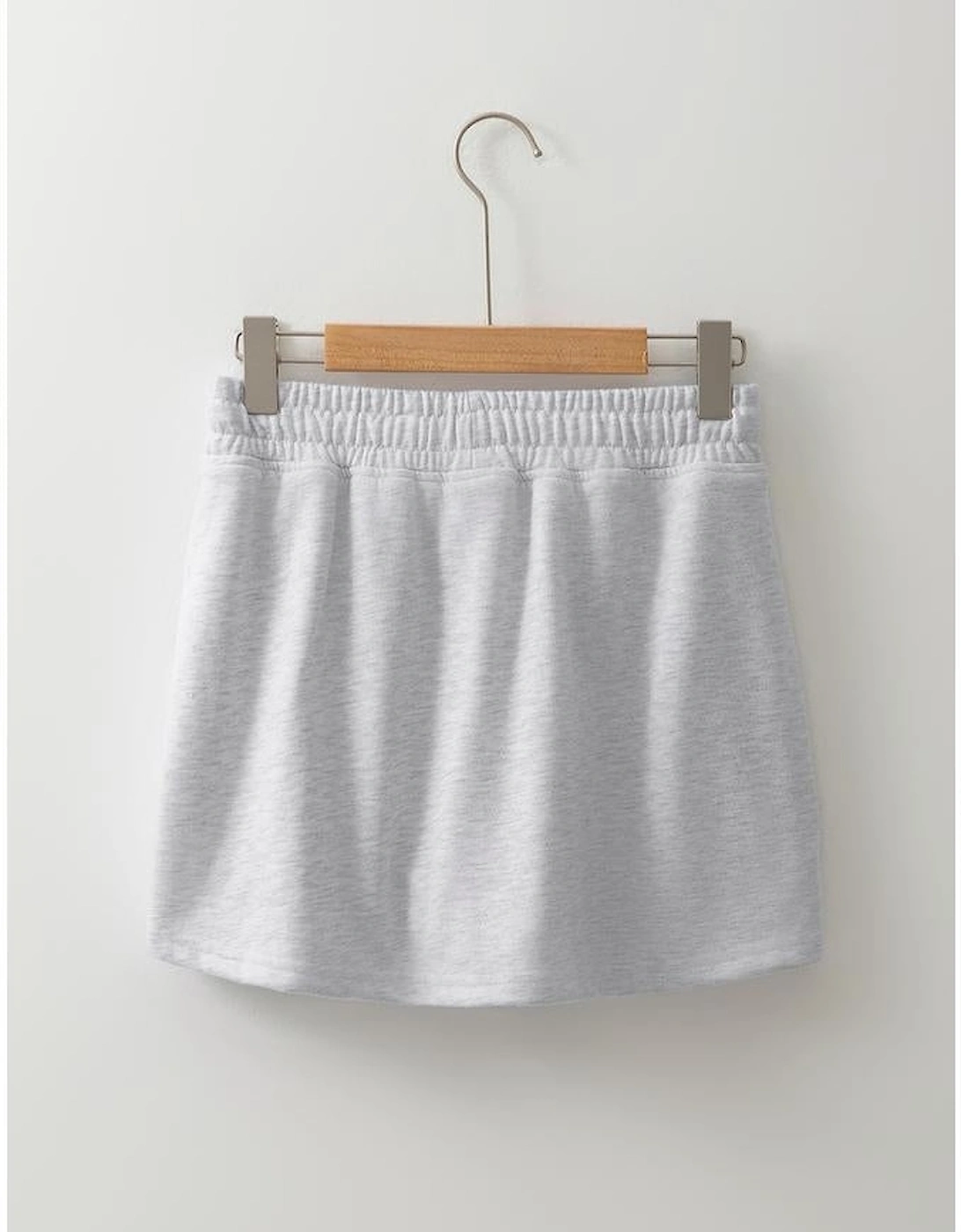 Light Grey French Terry Drawstring Mini Skort with Pockets, 14 of 13