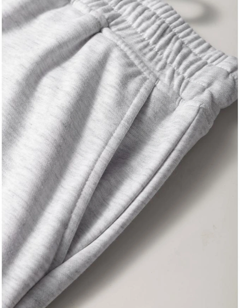 Light Grey French Terry Drawstring Mini Skort with Pockets