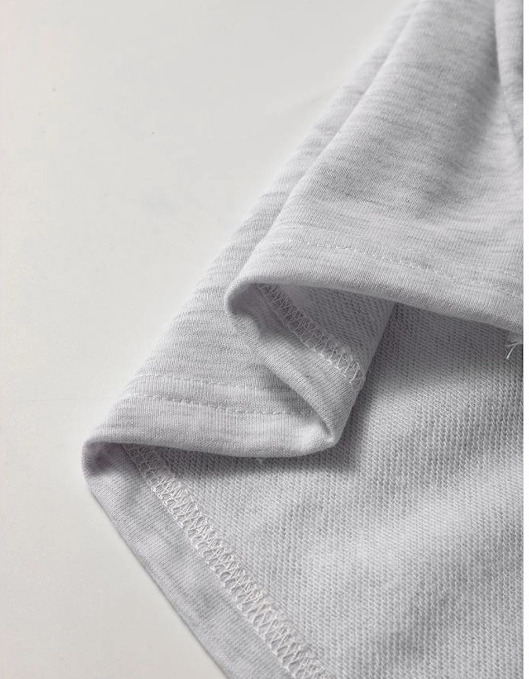 Light Grey French Terry Drawstring Mini Skort with Pockets