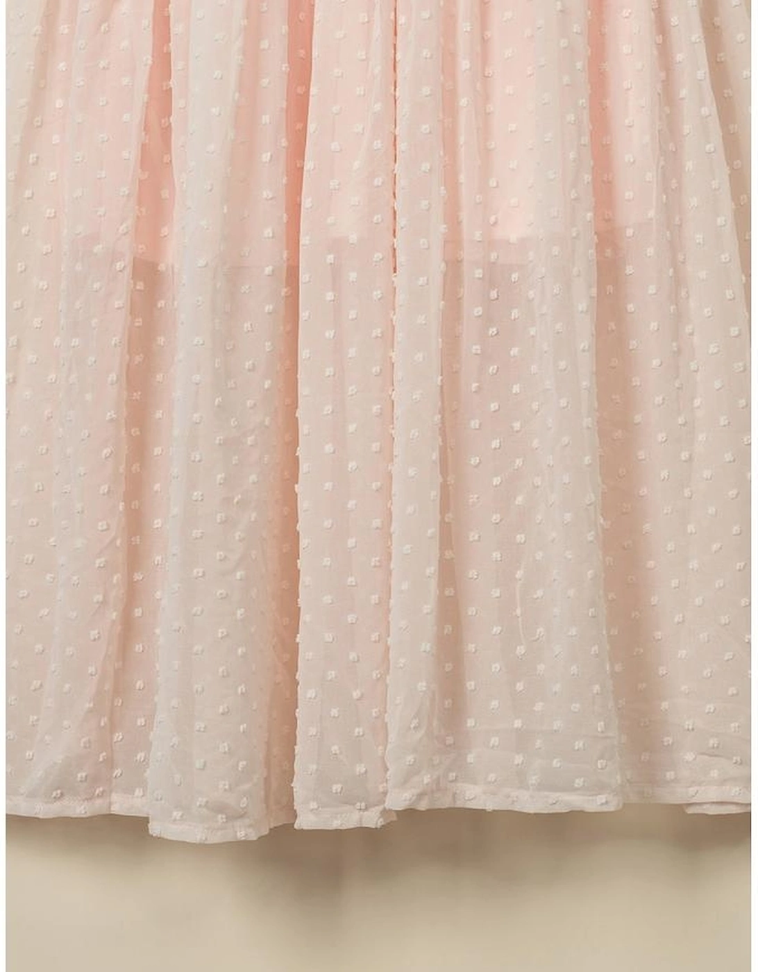 Swiss Dot Lace Trim Maxi Dress