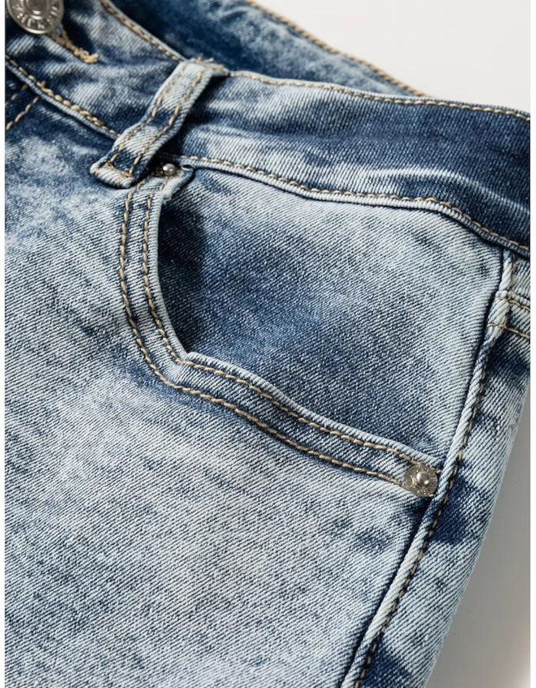 Myosotis High Rise Button Zip Fly Medium Wash Jeans