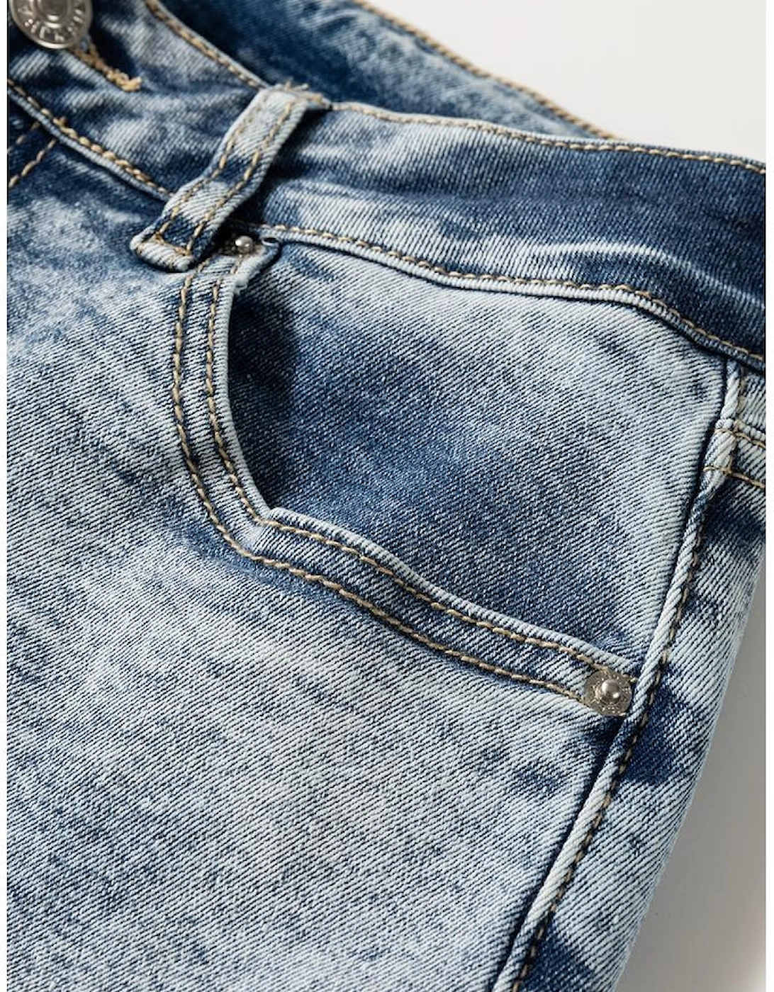 Myosotis High Rise Button Zip Fly Medium Wash Jeans