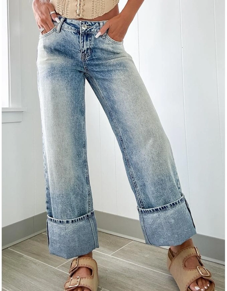 Myosotis High Rise Button Zip Fly Medium Wash Jeans