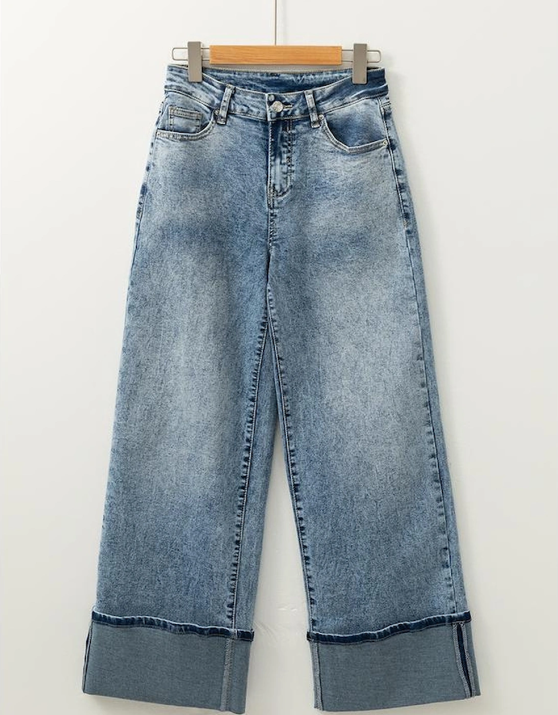 Myosotis High Rise Button Zip Fly Medium Wash Jeans