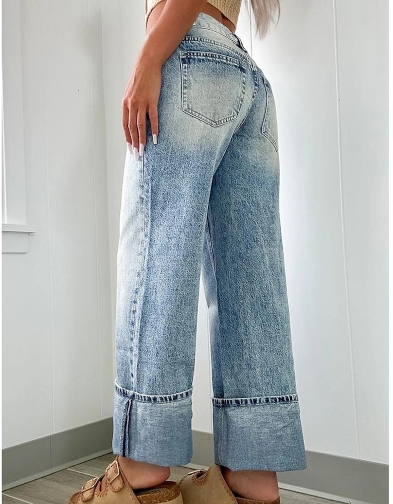 Myosotis High Rise Button Zip Fly Medium Wash Jeans