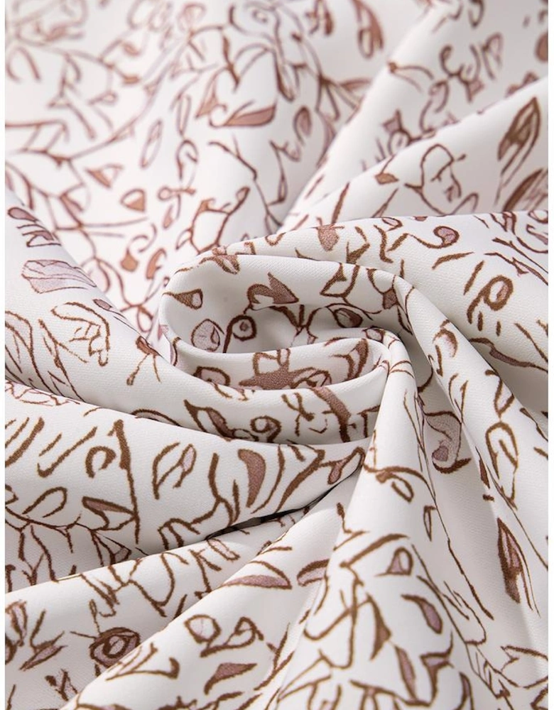 White Floral V Neck Ruffled Short Sleeve Plus Size Dress