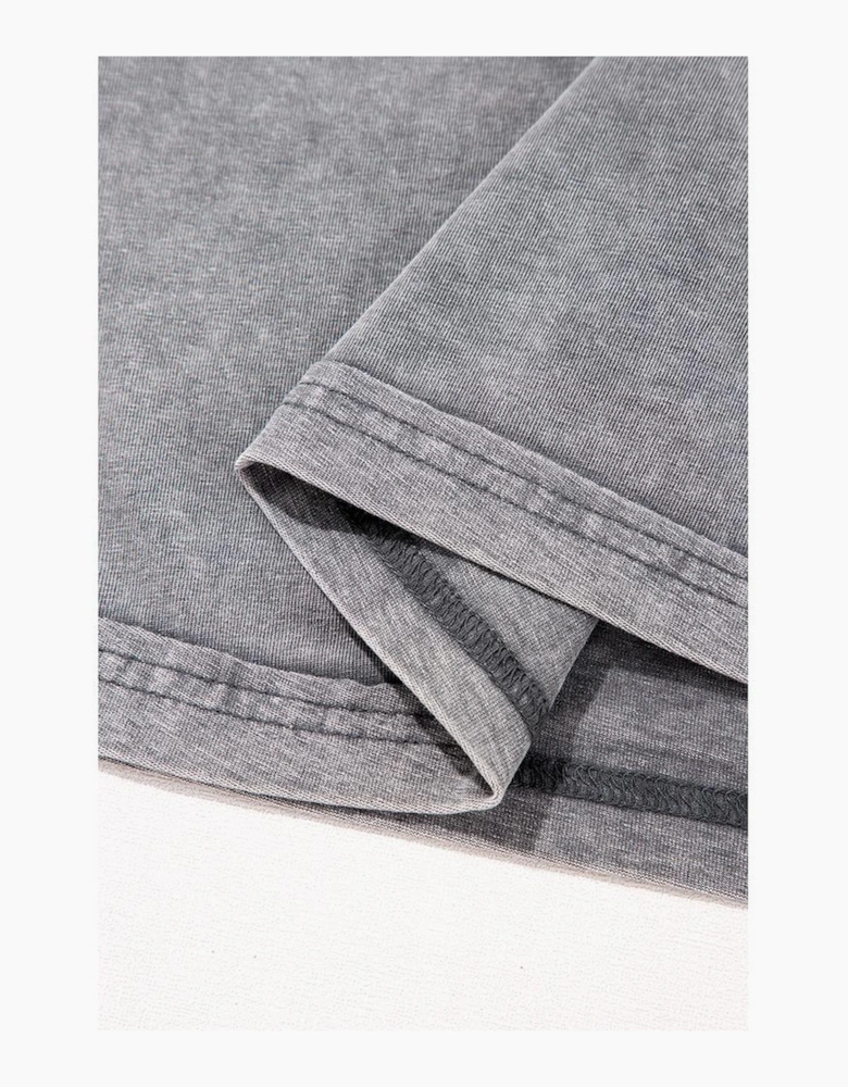 Philippine Gray Mineral Wash Half Sleeve Boyfriend Vintage T Shirt