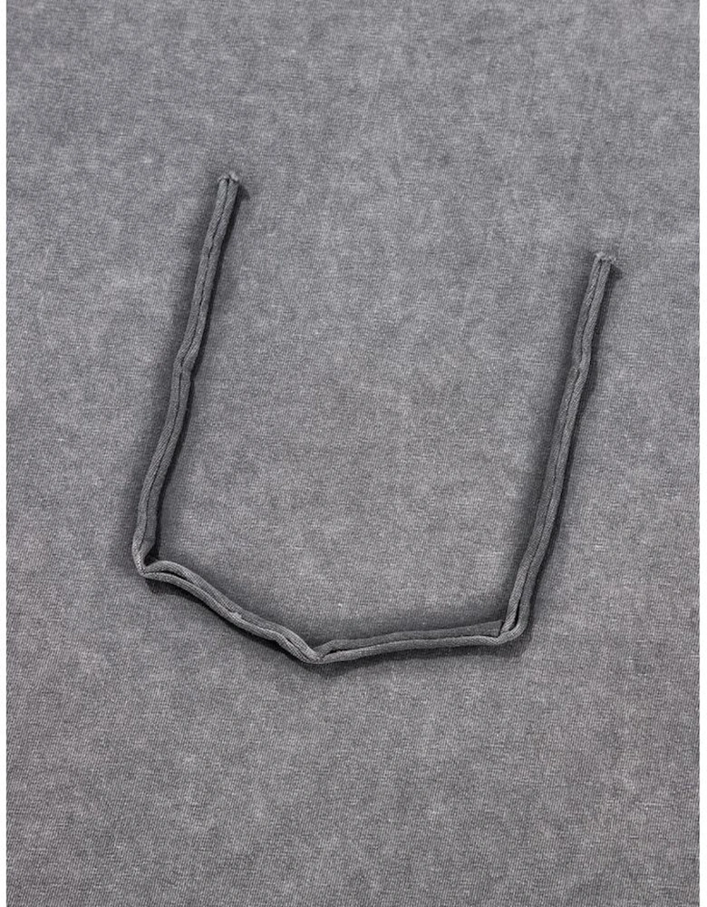 Philippine Gray Mineral Wash Half Sleeve Boyfriend Vintage T Shirt