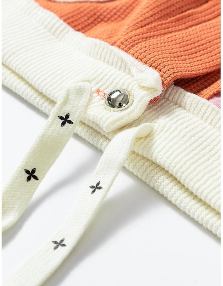 Coral Quilted Textured Patchwork Loose Fit Hooded Jacket