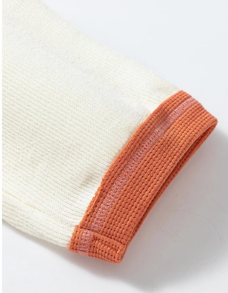 Coral Quilted Textured Patchwork Loose Fit Hooded Jacket