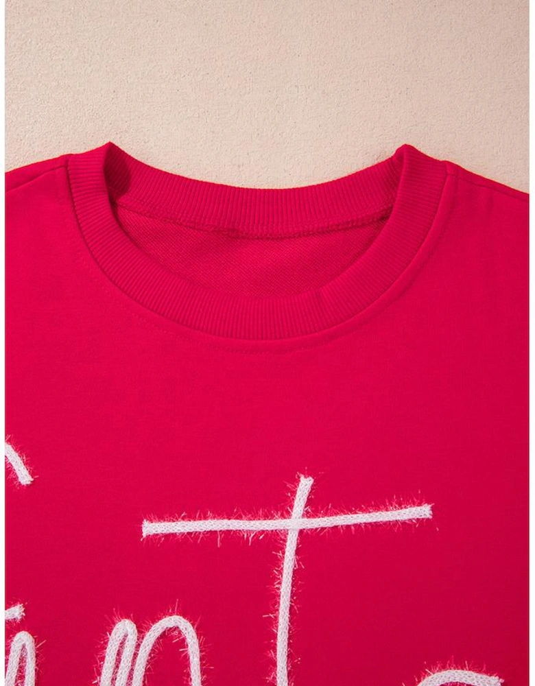 Fiery Red Christmas Santa Baby Tinsel Graphic Sweatshirt