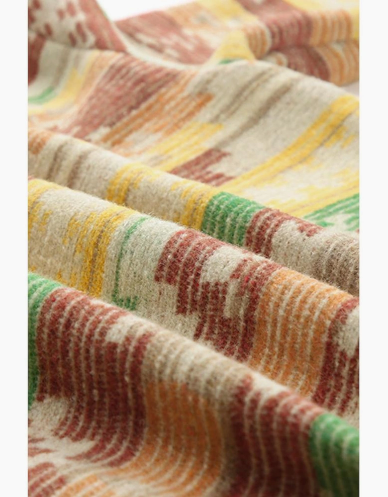 Yellow Western Aztec Print Button Flap Pocket Shacket