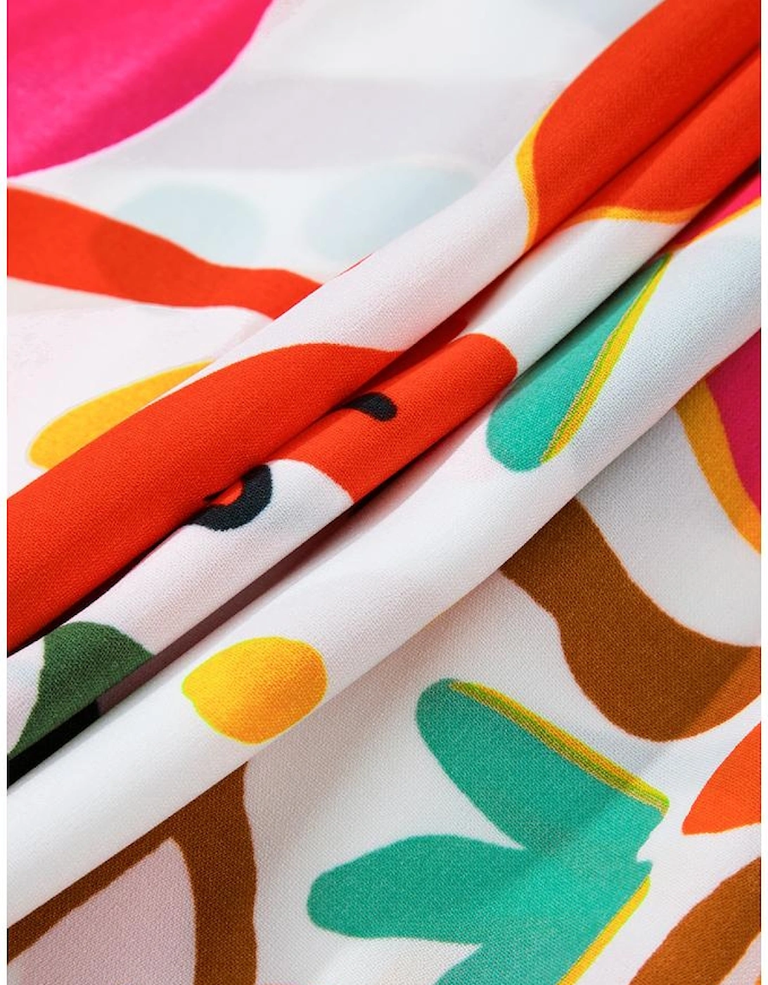 Orange Floral Print Drawstring V Neck Tiered Plus Size Dress