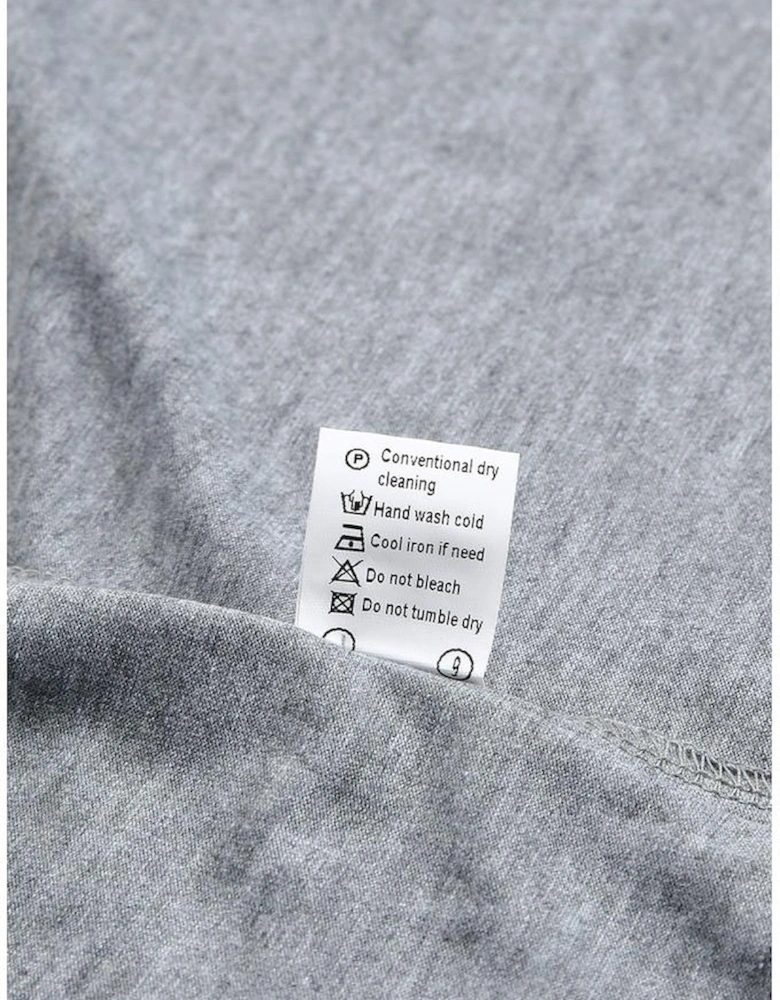 Gray CASH Letter Print T Shirt