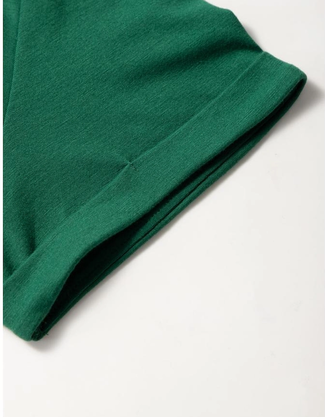 Dark Green Round Neck Rolled Sleeve Plus Size T-shirt