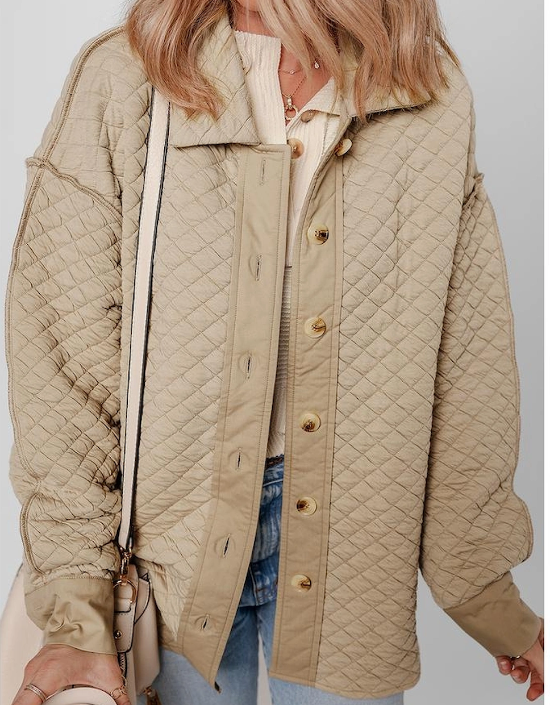 Jet Stream Solid Color Quilted Puffer Buttoned Shacket