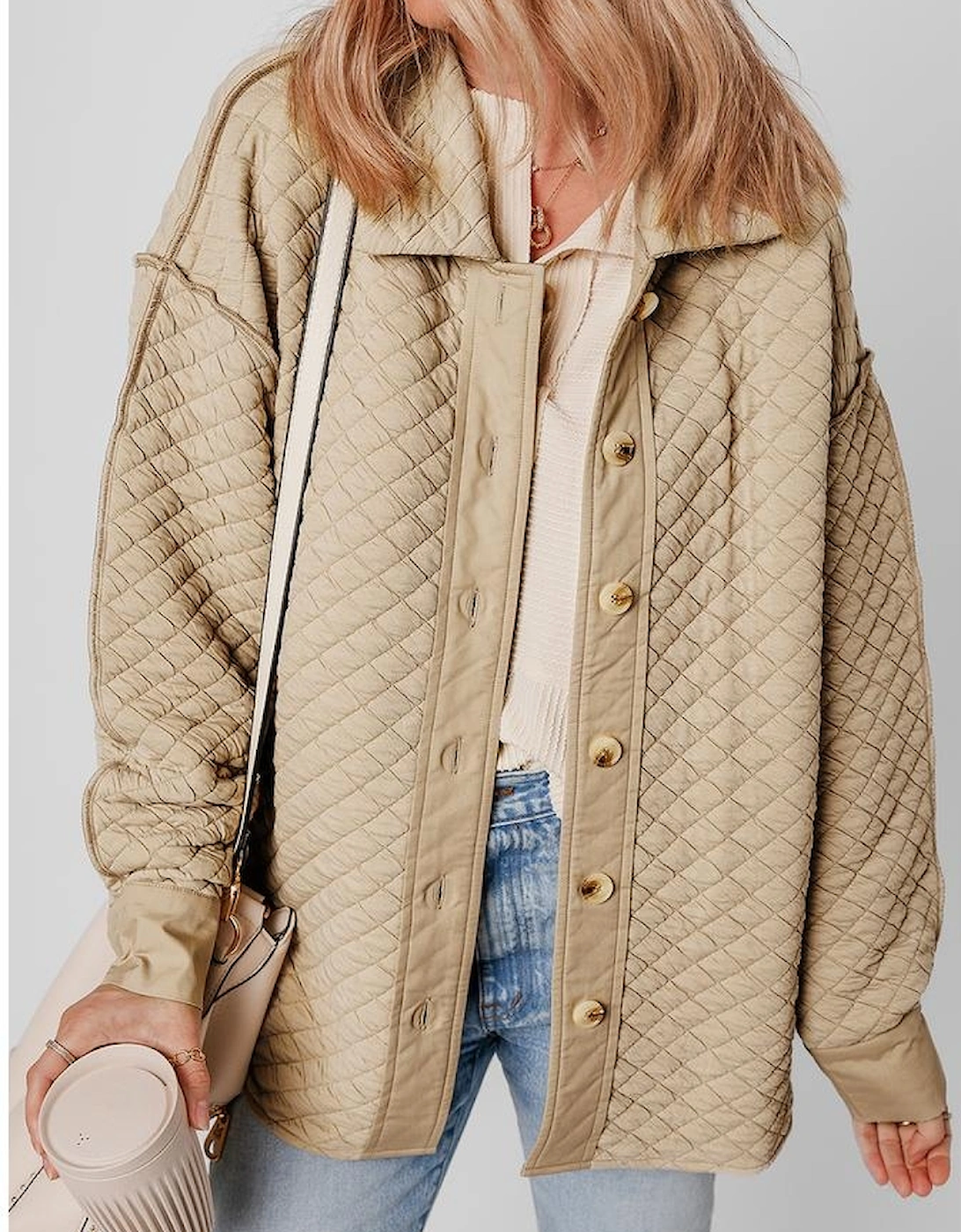 Jet Stream Solid Color Quilted Puffer Buttoned Shacket, 14 of 13