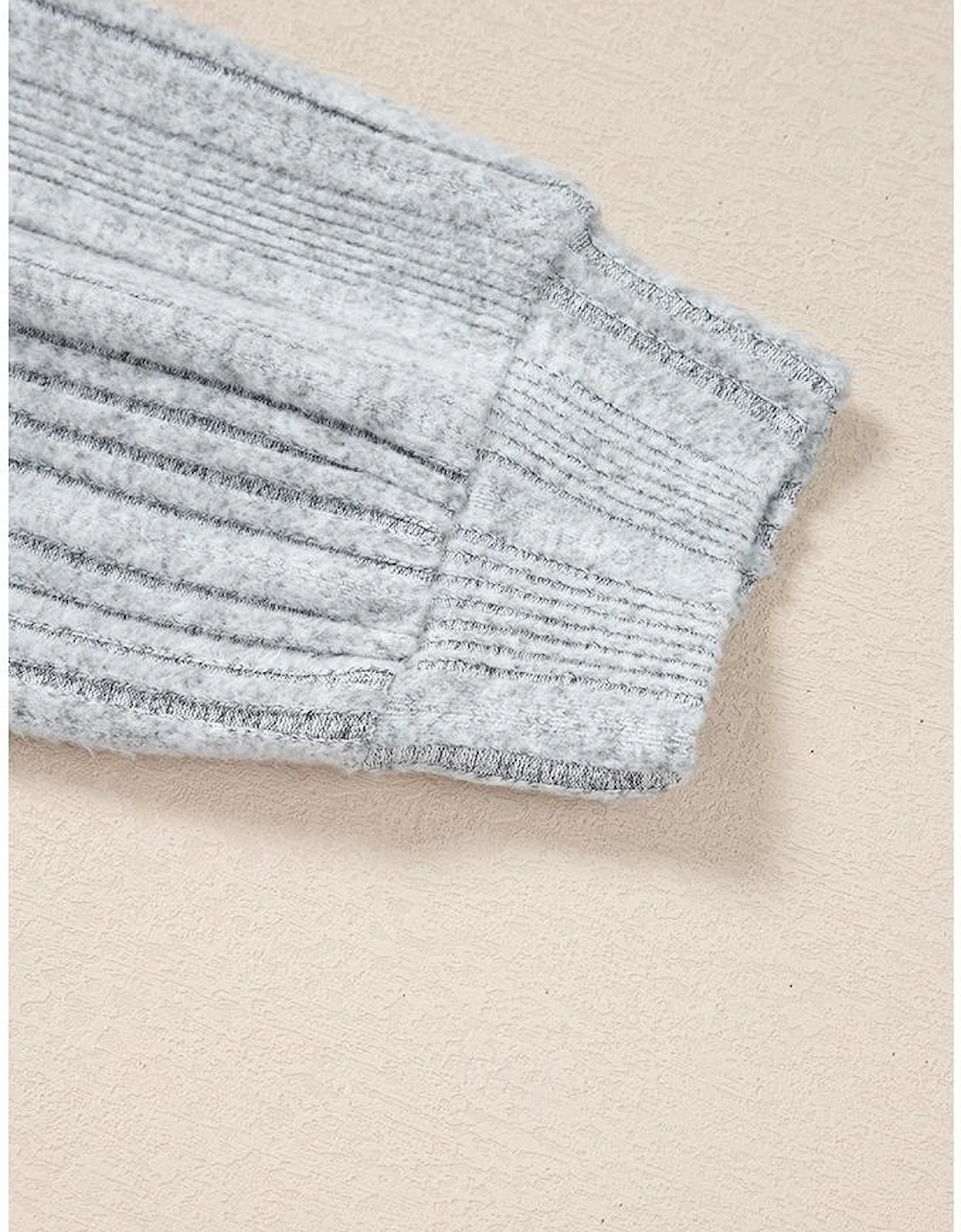 Light Grey Textured Crossover Backless Knit Long Sleeve Top