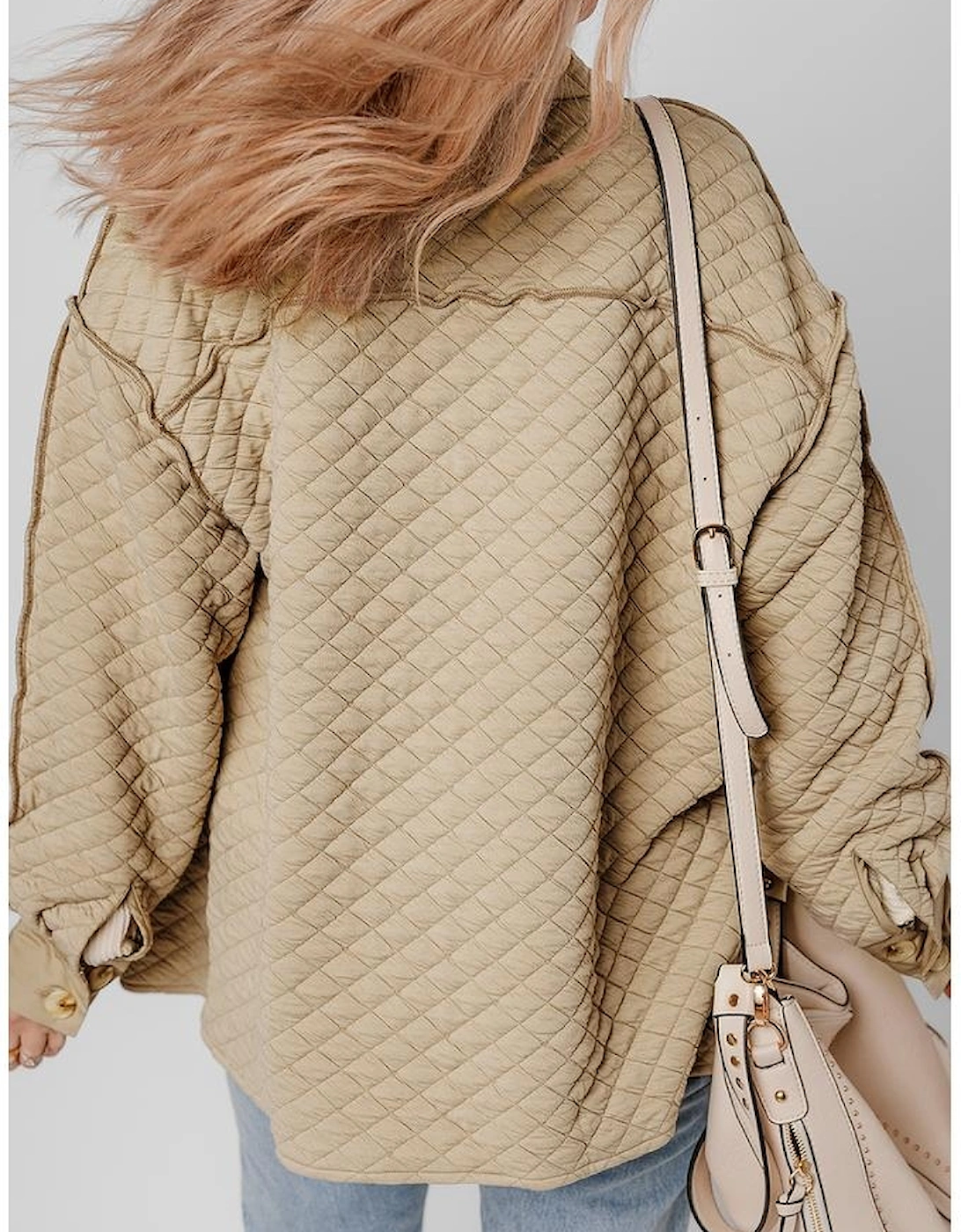 Jet Stream Solid Color Quilted Puffer Buttoned Shacket