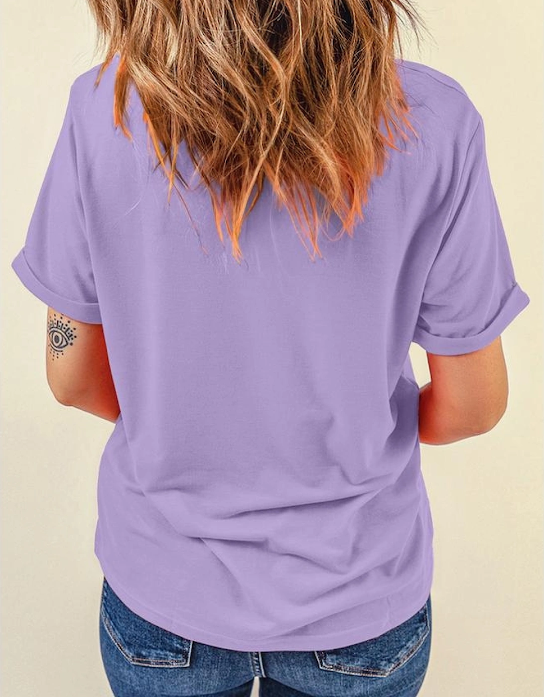 Wisteria Mardi Gras Bowknot Pattern Crew Neck T Shirt