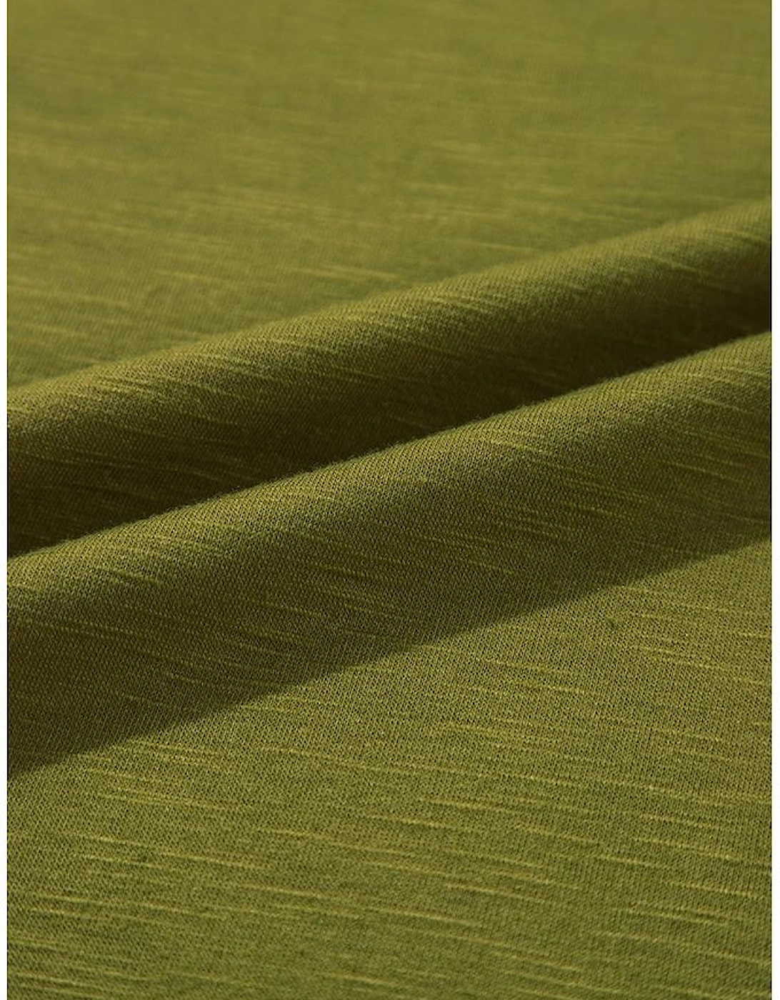 Fern Green Faux Two Piece Floral Long Sleeve Patchwork Tee