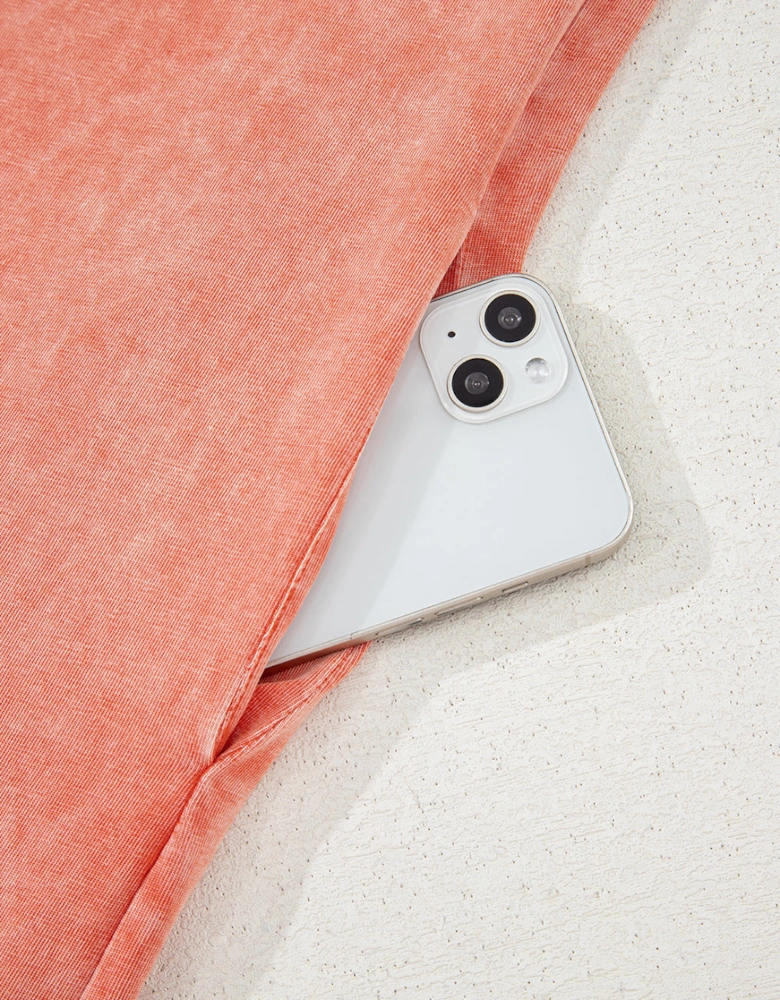 Carrot Mineral Wash Pocketed T-shirt Long Dress