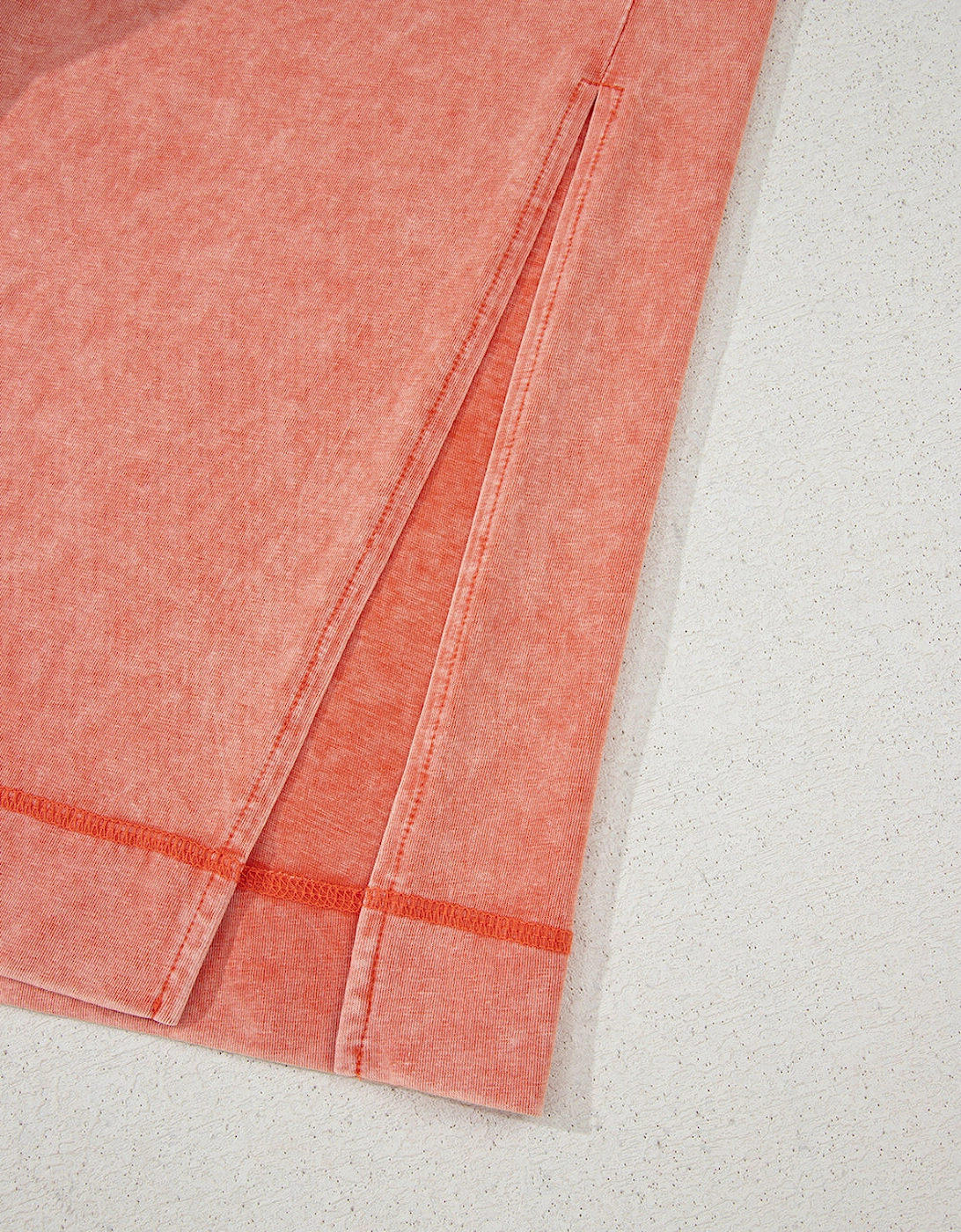 Carrot Mineral Wash Pocketed T-shirt Long Dress