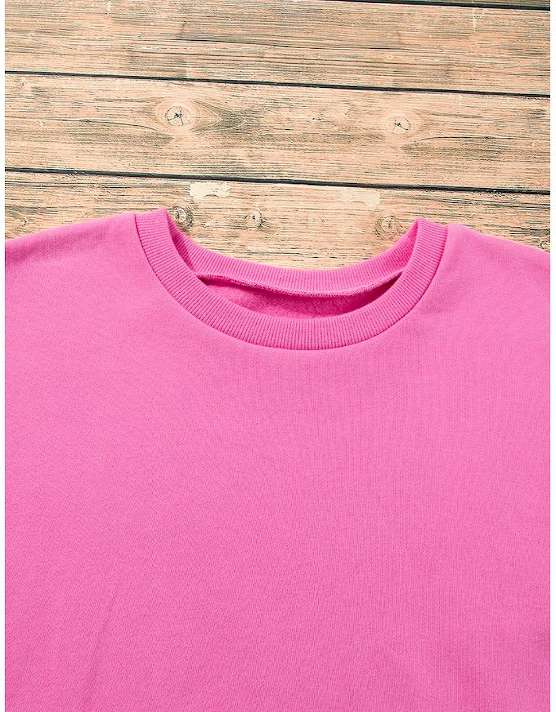 Bonbon Solid Fleece Lined Drop Shoulder High Low Sweatshirt