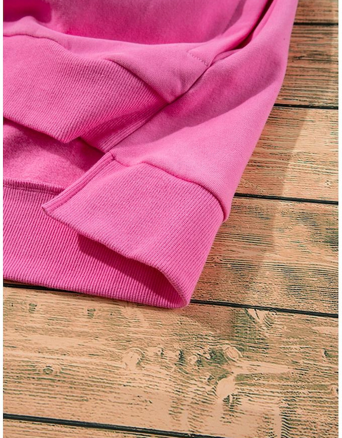 Bonbon Solid Fleece Lined Drop Shoulder High Low Sweatshirt