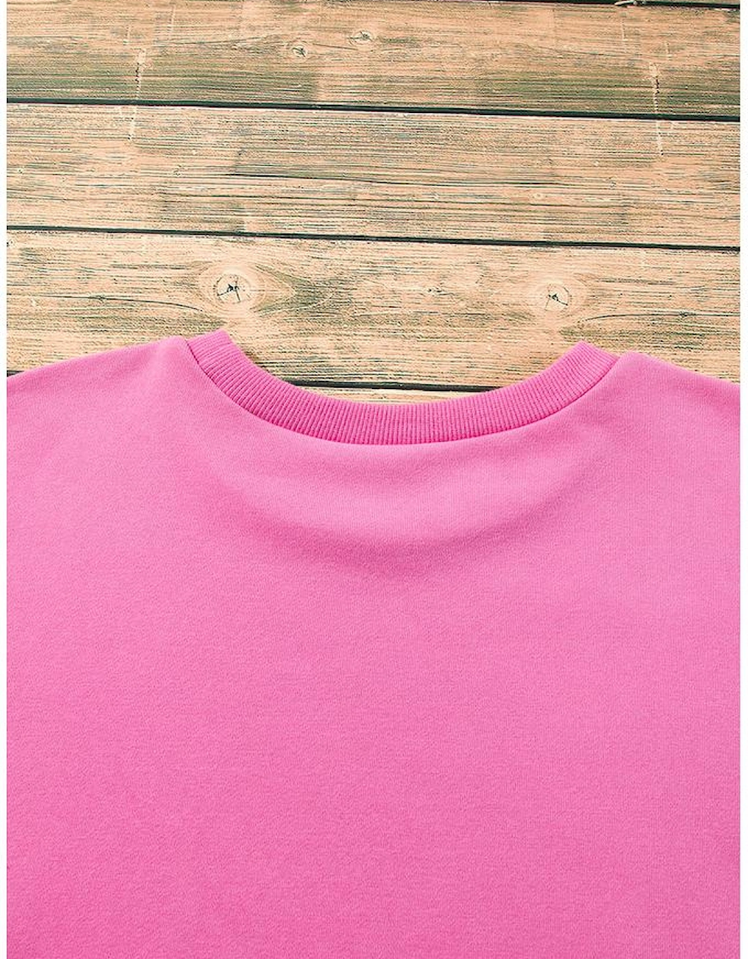 Bonbon Solid Fleece Lined Drop Shoulder High Low Sweatshirt