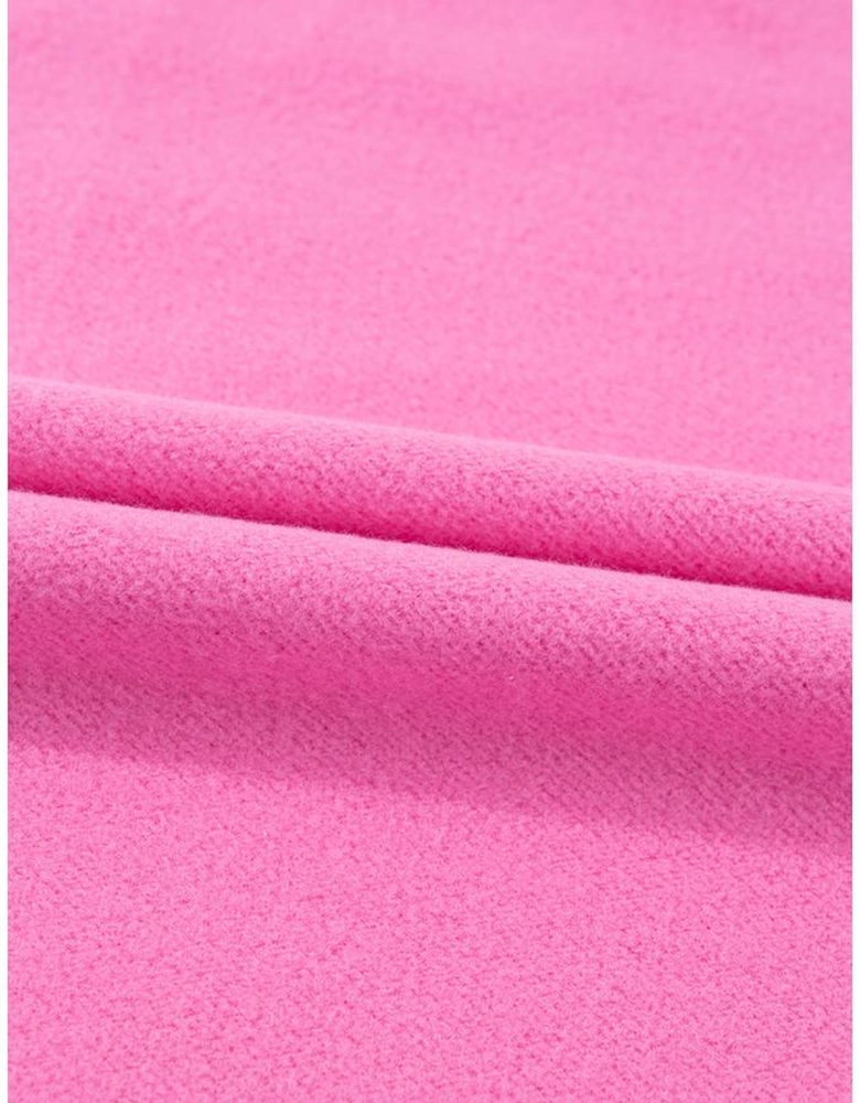 Bonbon Solid Fleece Lined Drop Shoulder High Low Sweatshirt