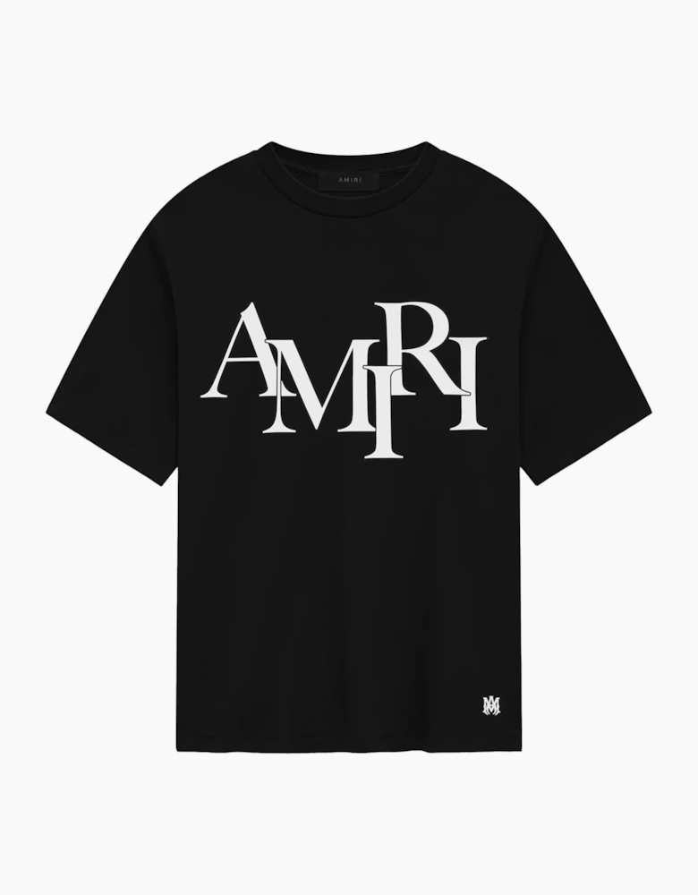 Staggered Logo T-Shirt Black