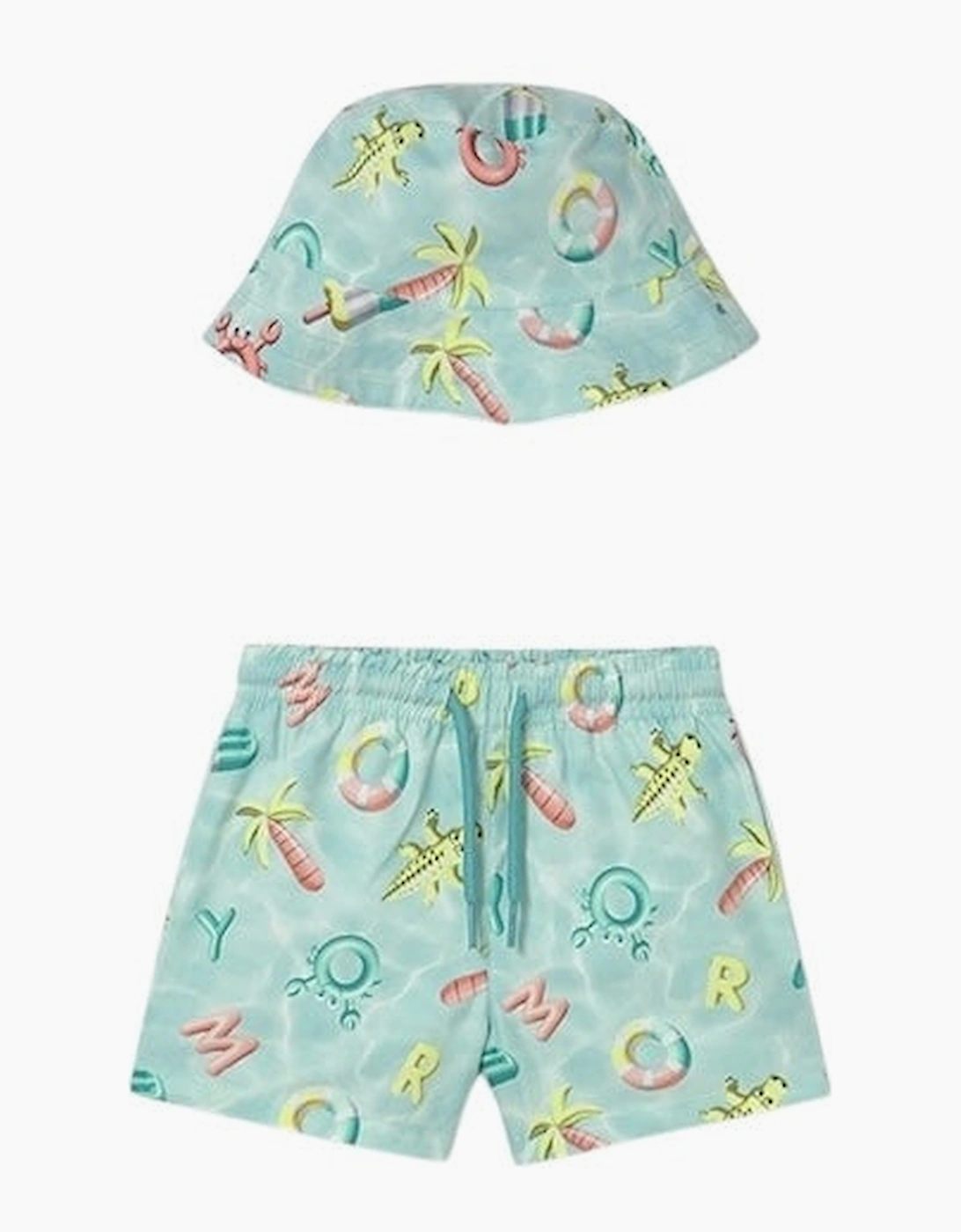 Boys Turquoise Blue Swim Short Set, 4 of 3