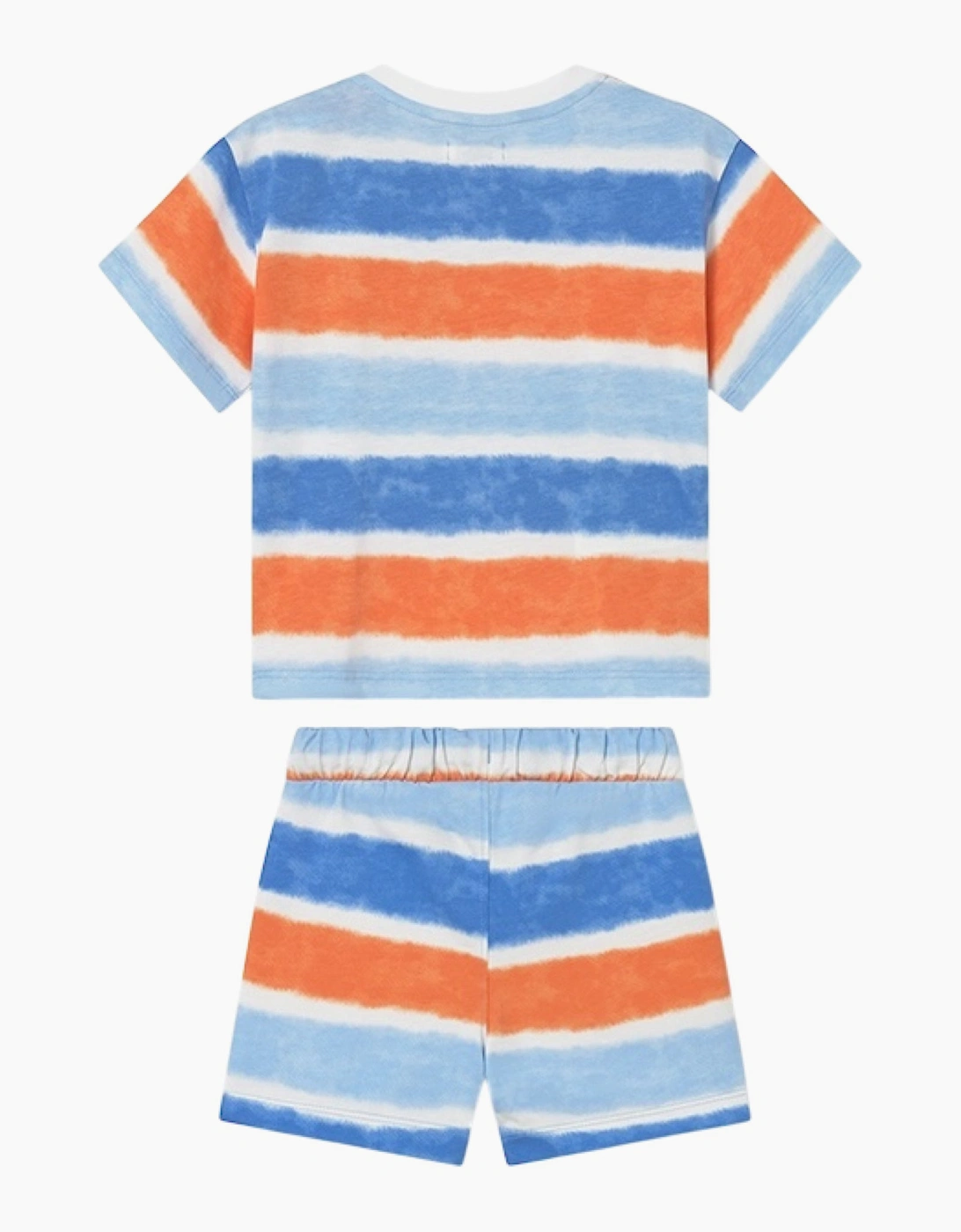 Boys Blue Orange Stripe Jersey Short Set