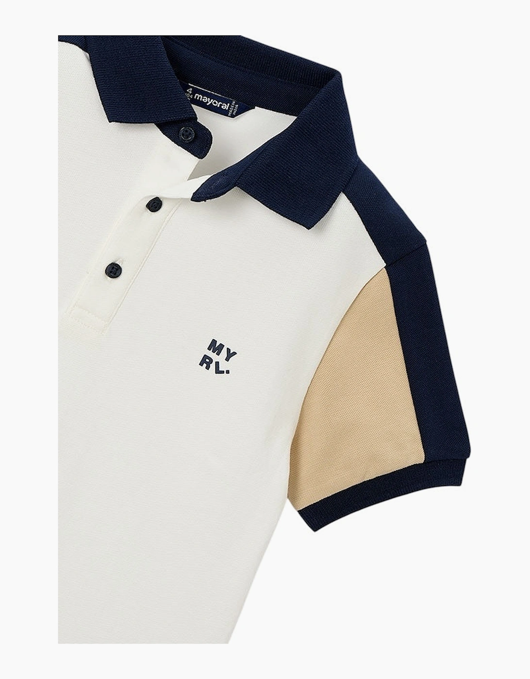 Boys Navy Blue Beige Polo Top